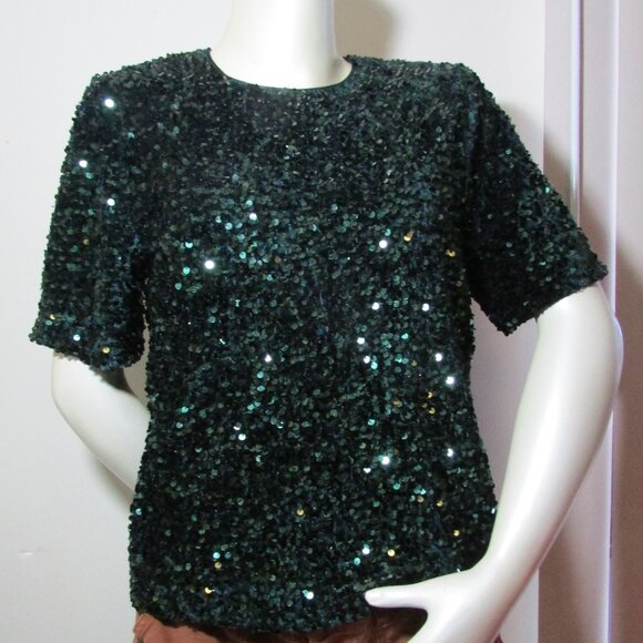 Alex Marie Tops - Alex Marie Green Sequined Special Occasion Top - Small